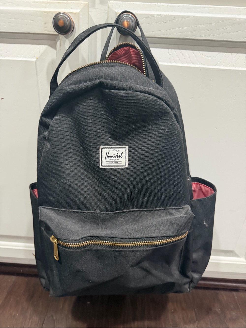 Herschel Supply Company Black Backpack with Red Lining
